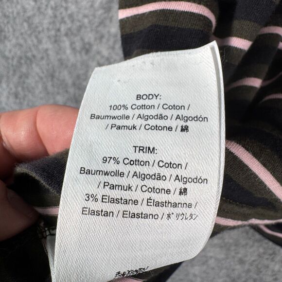 Fred Perry Shirt Mens Size Large Green Pink Short Sleeve Striped T shirt - Picture 6 of 10